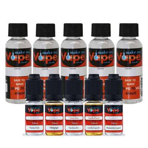 50ml Shortfill DIY Kit x 5