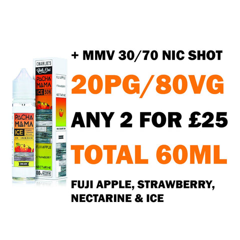 Fuji Apple, Strawberry and Nectarine ICE 50ml Shortfill | Pacha Mama - Any 2 for £25