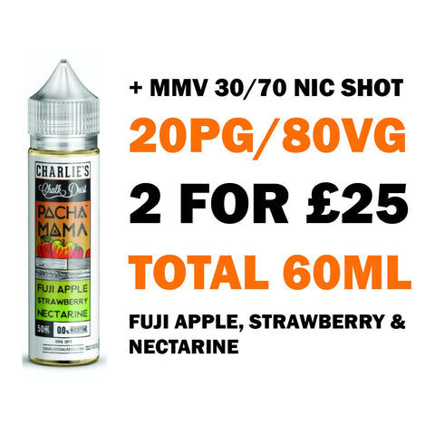Fuji Apple, Strawberry & Nectarine 50ml Shortfill | Pacha Mama - Any 2 for £25