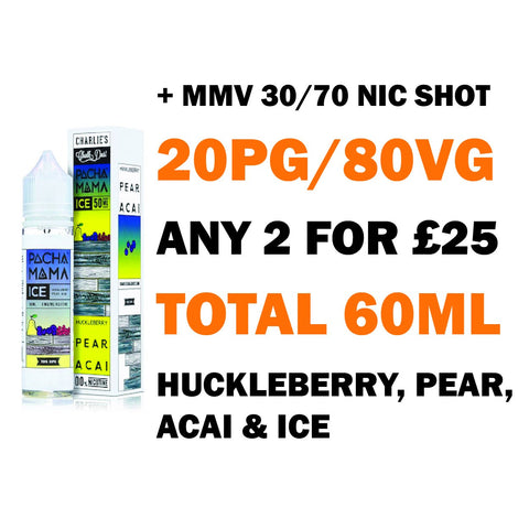 Huckleberry, Pear and Acai ICE 50ml Shortfill | Pacha Mama - Any 2 for £25