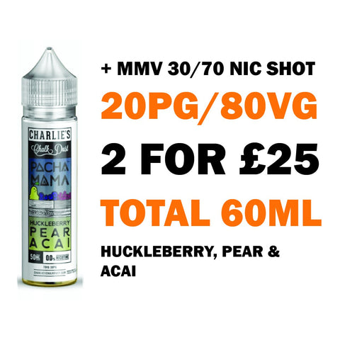 Huckleberry, Pear & Acai 50ml Shortfill | Pacha Mama - Any 2 for £25