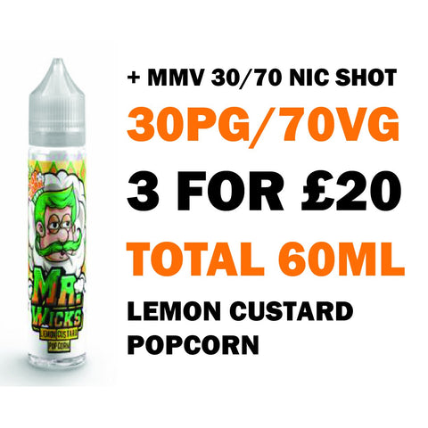 Lemon Custard Popcorn 50ml Shortfill - Mr Wicks