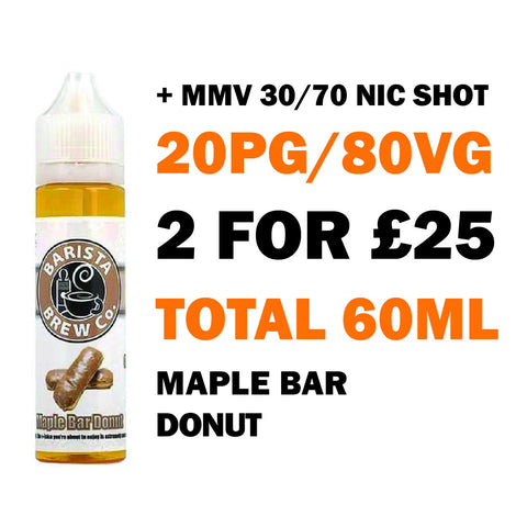 Maple Bar Donut 50ml Shortfill | Barista Brew Co. - Any 2 for £25