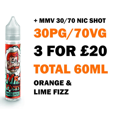 Orange & Lime Fizz 50ml Shortfill - Mr Wicks