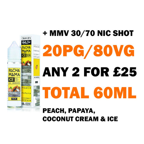 Peach, Papaya and Coconut Cream ICE 50ml Shortfill | Pacha Mama - Any 2 for £25