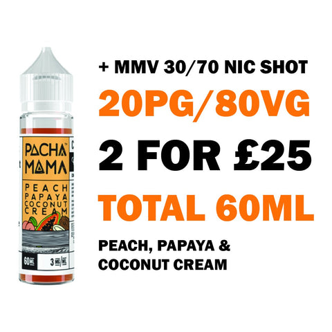 Peach, Papaya & Coconut Cream 50ml Shortfill | Pacha Mama - Any 2 for £25