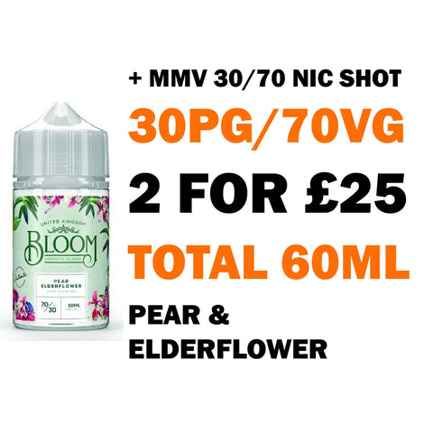 Pear Elderflower 50ml Shortfill | Bloom E-Liquids - Any 2 for £25