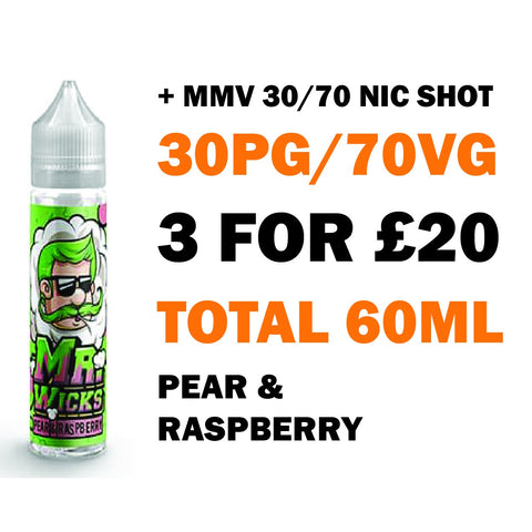 Pear & Raspberry 50ml Shortfill - Mr Wicks
