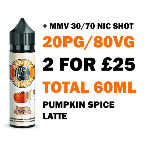 Pumpkin Spice Latte 50ml Shortfill - Barista Brew Co.