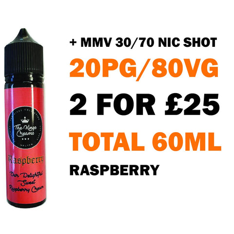 Raspberry 50ml Shortfill | The King's Custard - Any 2 for £25