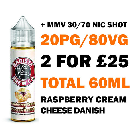 Raspberry Cream Cheese Danish 50ml Shortfill - Barista Brew Co.