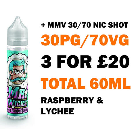 Raspberry & Lychee 50ml Shortfill - Mr Wicks