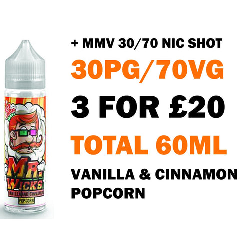 Vanilla & Cinnamon Popcorn 50ml Shortfill - Mr Wicks